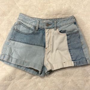 Pacsun Colorblock denim mom short